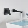 Mitigeur mural noir mat encastré poignée unique cascade… – vue 4