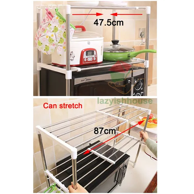 Organisateur cuisine inox étagère microondes rangement… – vue 2