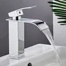 Robinet lavabo laiton monotrou bec plat cascade jet… – vue 4