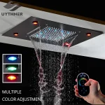 Pommeau de douche de luxe avec lumière LED, pommeau de douche encastré au plafond, douches à main colorées, 304SUS