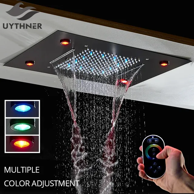 Pommeau douche plafond encastrable carré pluie…