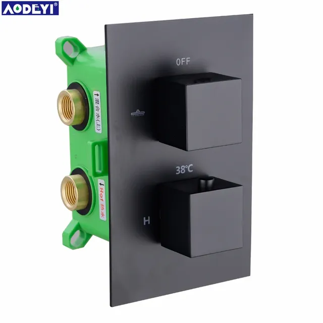 Robinets thermostatiques en laiton noir – vue 4