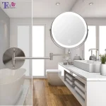 Miroir de salle de bain mural de 8 pouces, miroir de maquillage LED réglable, grossissant 10X, miroirs cosmétiques de vanité tactile avec lumière