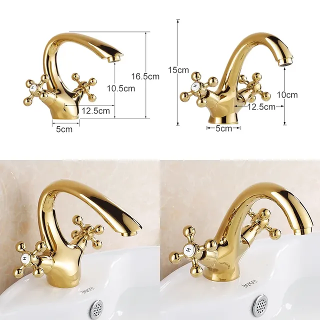 Robinet de lavabo de salle de bains en laiton et cristal… – vue 3