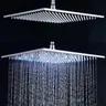 Pommeau douche pluie carré acier inox noir mat LED… – vue 4