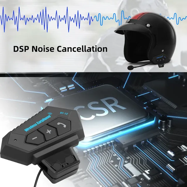 BT12 étanche Moto Bluetooth casque casque sans fil mains… – vue 5