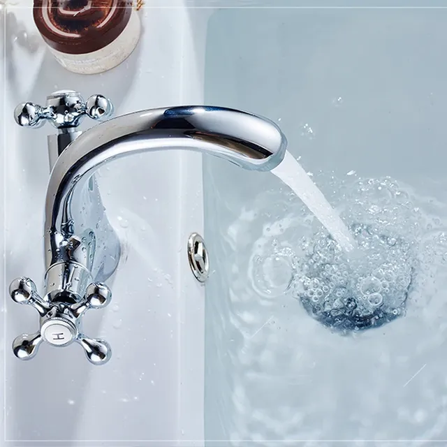 Robinet de lavabo de salle de bains en laiton à Double… – vue 5