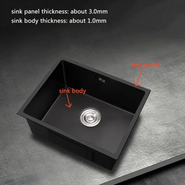 Évier cuisine noir inox304 encastrable cuve unique… – vue 5