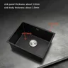 Évier cuisine noir inox304 encastrable cuve unique… – vue 5