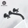 Mitigeur mural trois trous noir mat bec long incurvé… – vue 2