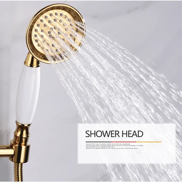 Pommeau de douche à main en laiton à économie d'eau – vue 2