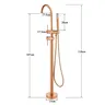Rozin Rose doré robinet de baignoire monté au sol grue… – vue 5