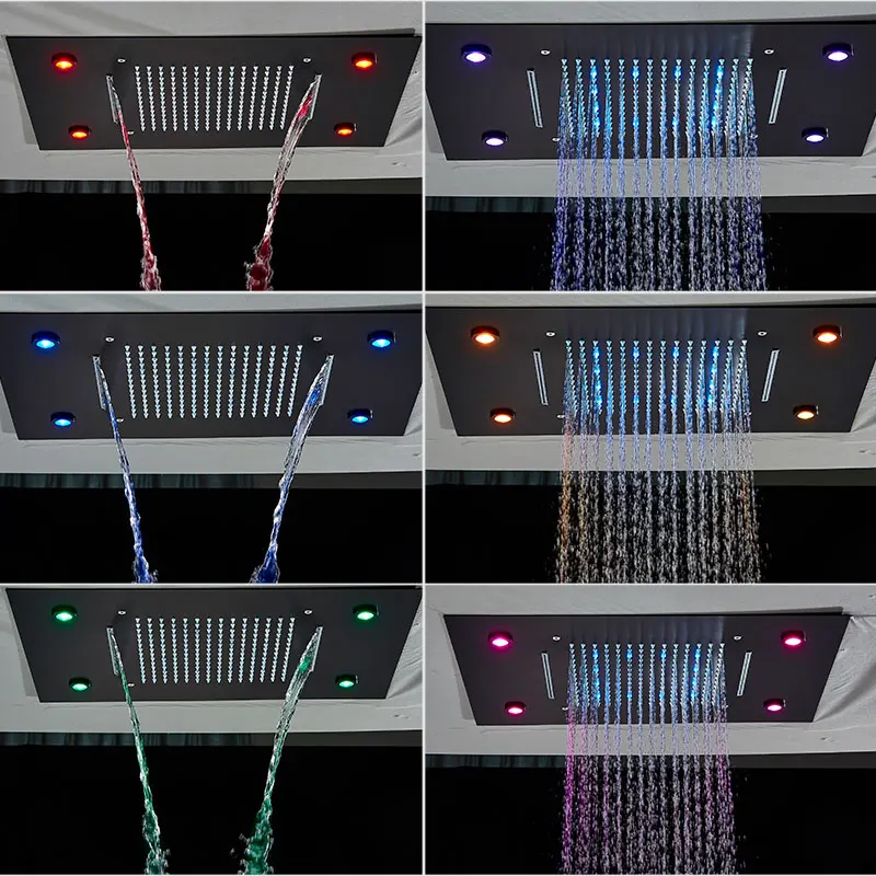Chute Rideau Rideau de ciel LED multicolore pour salle de bain, 500x360mm, Type de ...
