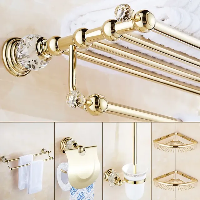 Ensemble d'accessoires de salle de bains en cristal et…