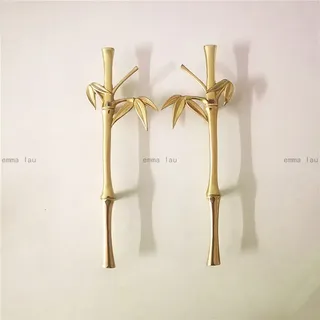 Bouton et poignée en laiton en forme de bambou