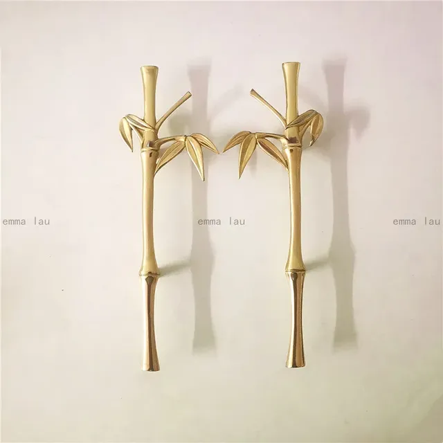 Bouton et poignée en laiton en forme de bambou