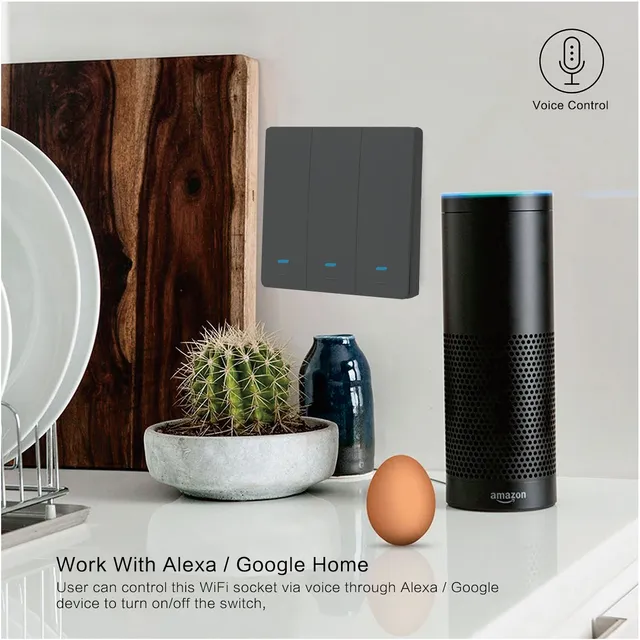 Interrupteur mural intelligent Tuya WiFi tactile… – vue 5