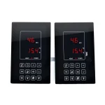contrôleur température affichage numérique sauna infrarouge lointain intelligent haute précision luxe panneau commande tactile verre noir brillant LED double ligne