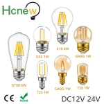 Lampe Led à Filament, basse tension E12 E14, DC12V 24V T22 G40 A19 ST58 6W, ampoule 2700K, lumière de salle, camping-car, Locomotive