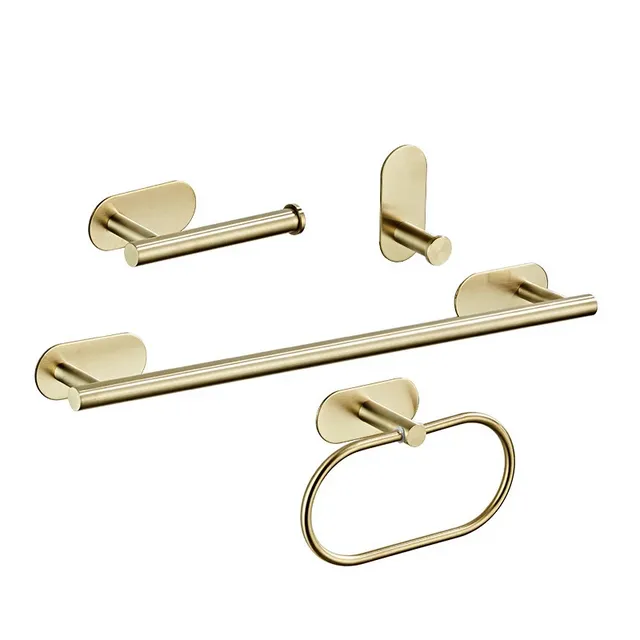 Ensemble de matériel de salle de bain en or brossé – vue 2
