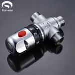 Shinesia – mélangeur thermostatique en laiton pour système de douche, contrôle de la température de l&rsquo;eau 1/2, vanne de contrôle du robinet de salle de bains