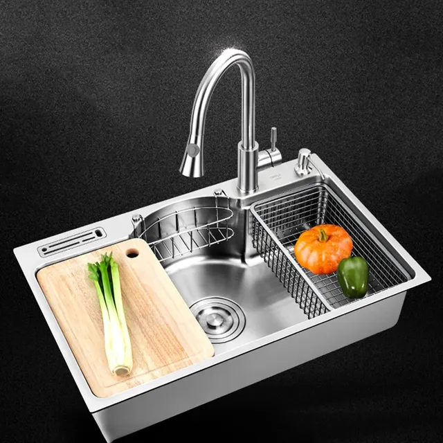 Evier Cuisine Acier Inoxydable Brossé Epais Encastrable… – vue 4
