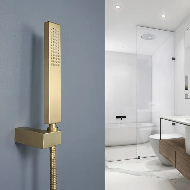 Douche à main en or brossé – vue 5