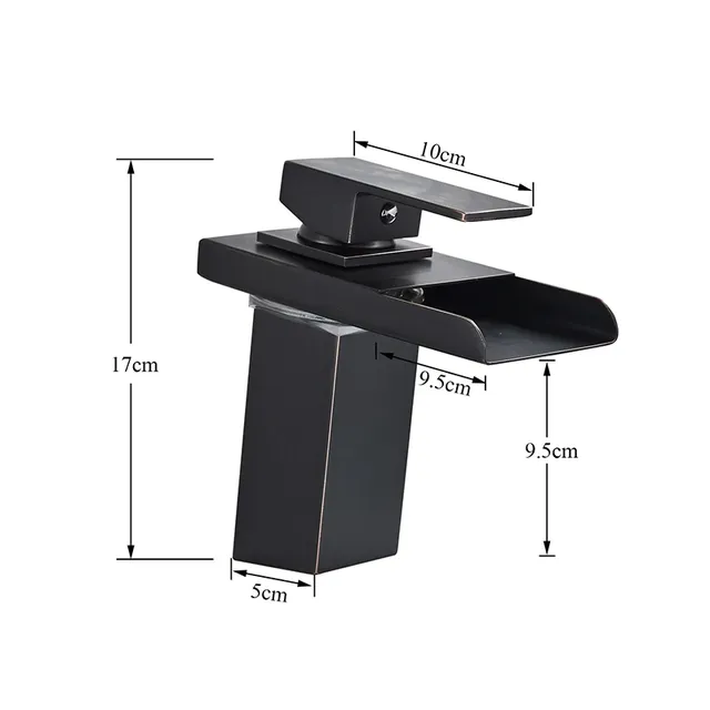 Robinet de lavabo de salle de bains LED noir – vue 5