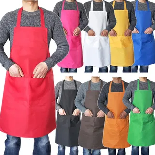 Tablier cuisine unisexe longueur genou bretelle réglable poche…