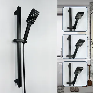 Barre de Douche Coulissante Noire en Acier Inoxydable
