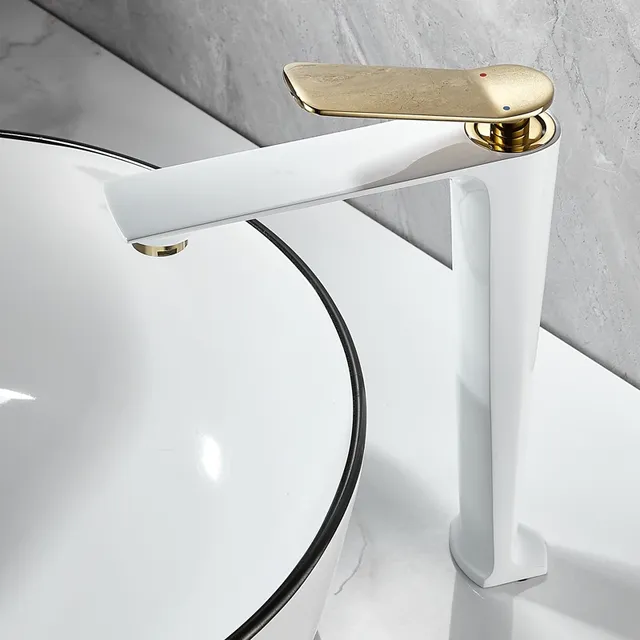 Robinet de lavabo gris rouge – vue 3