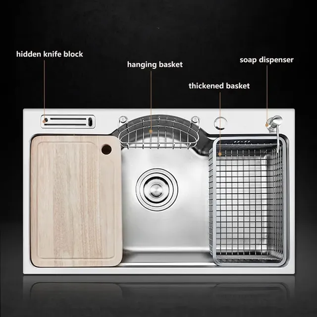 Evier Cuisine Acier Inoxydable Brossé Epais Encastrable…