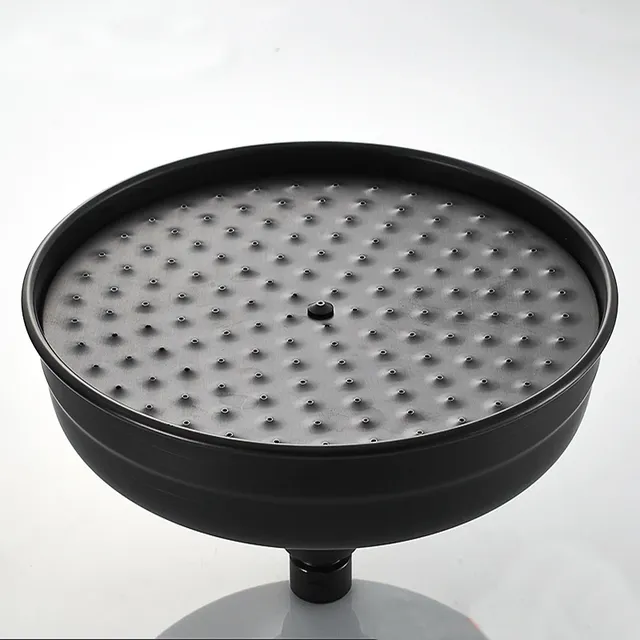 Ensemble douche pluie rond 20cm pommeau mural noir mat… – vue 2