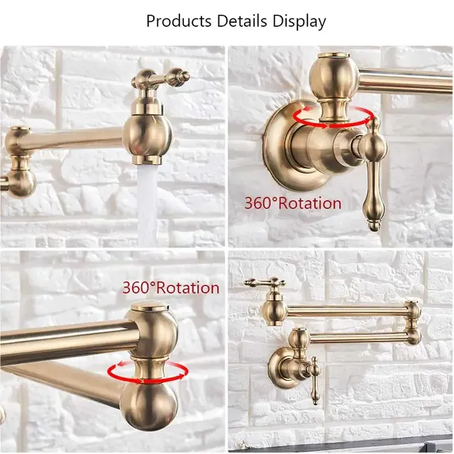 Robinet de cuisine en or brossé – vue 2