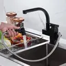 Robinet d'évier de cuisine noir monté sur le pont – vue 3