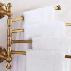 Porte-serviettes en laiton Antique, 2/3/4/5 niveaux, accessoires de salle de bains, étagère murale