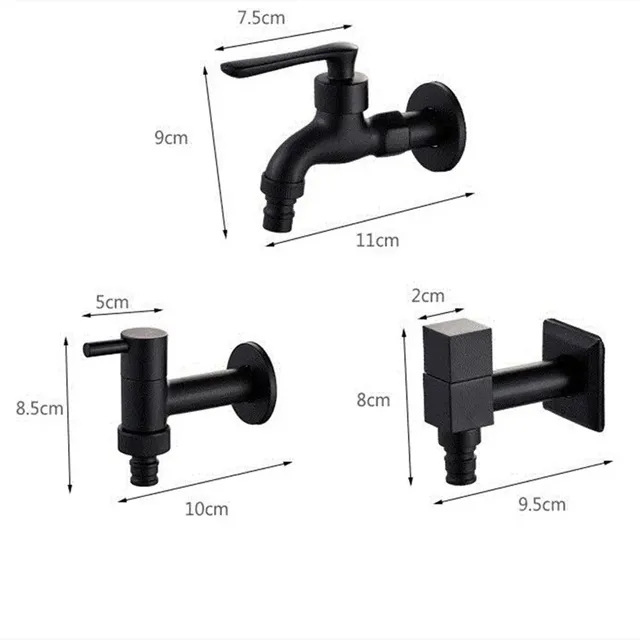 Robinet froid simple en laiton noir – vue 6