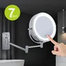 Miroir de salle de bain étendu à bras pliant avec… – vue 1