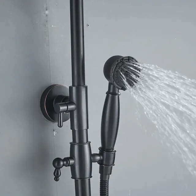 Colonne douche murale pluie grand pommeau rond perforé… – vue 5