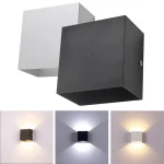Applique murale cube LED COB à intensité variable, 6W, 85-265V, éclairage intérieur, blanc, noir, éclairage domestique moderne, décoration, applique