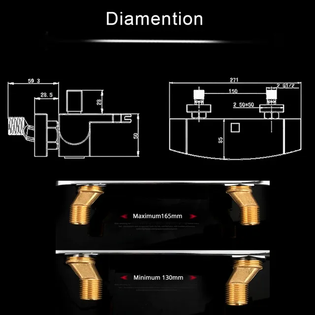 Mitigeur bain douche mural contemporain monocommande bec… – vue 7
