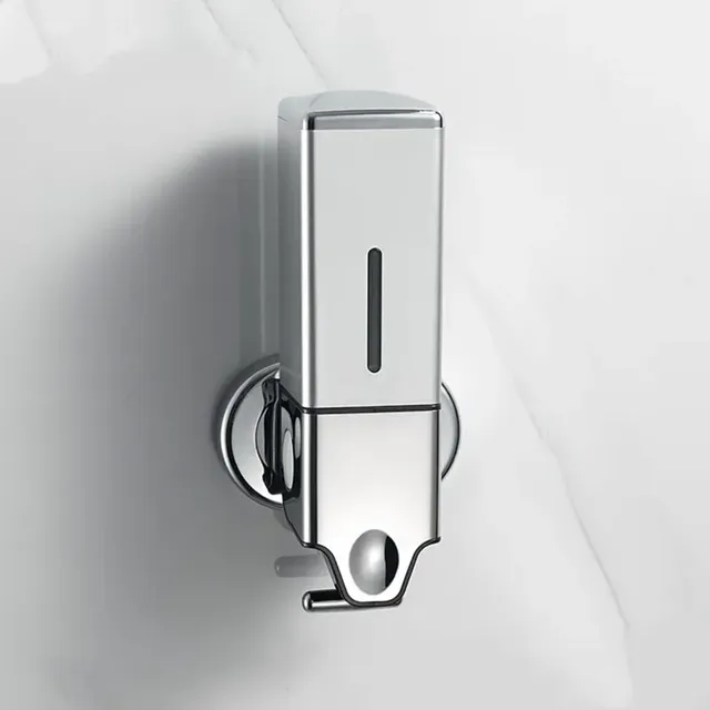 Distributeur de savon liquide en plastique blanc/argent – vue 2