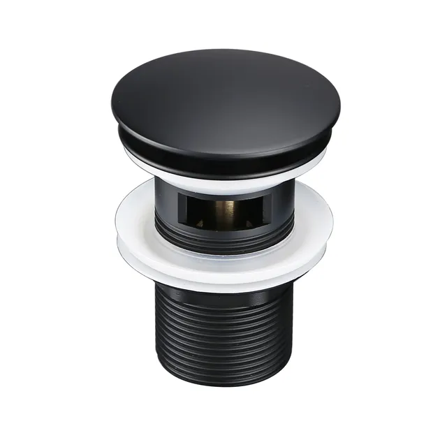 Bonde lavabo clicclac tropplein inoxydable acier noirmat… – vue 2