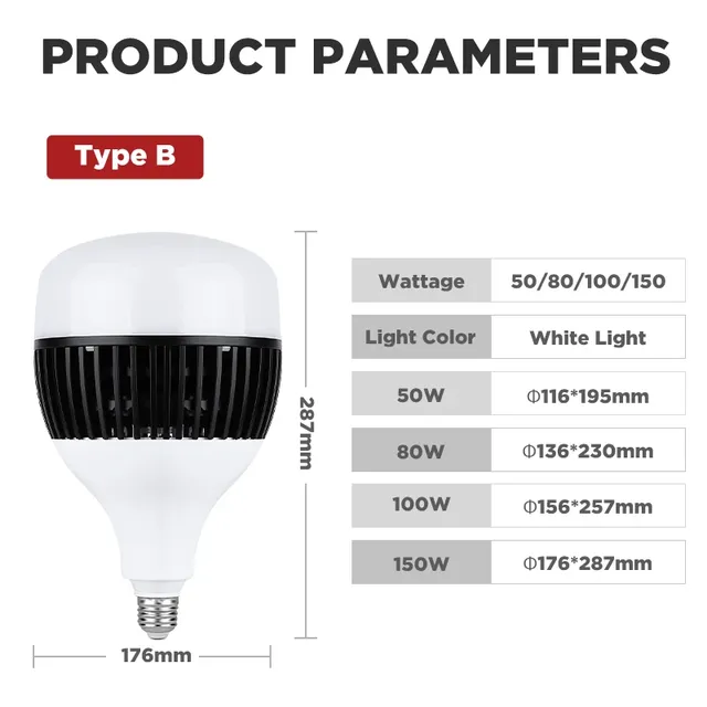Ampoule LED Haute Puissance E27 220V Globe Opalin Rond… – vue 4