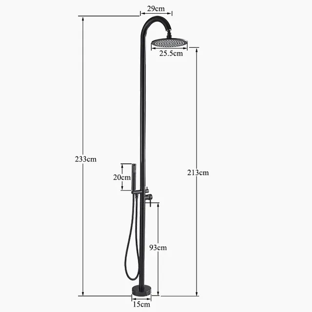 Colonne Douche Extérieure Sur Pied Tête Pluie Ronde… – vue 6