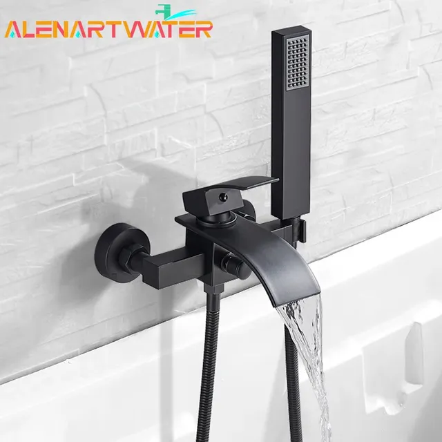 Robinet de baignoire cascade noir