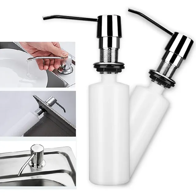 Distributeur savon encastrable évier pompe chromée…