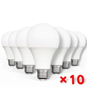 Ampoule LED AC220V 240V, 10 pièces, puissance réelle 20W 18W 15W 12W 9W 5W 3W, lampe pour salon, maison Ampoule LED AC220V 240V, 10 pièces, puissance réelle 20W 18W 15W 12W 9W 5W 3W, lampe pour salon, maison