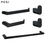 HOHardware-Crochet noir pour peignoir, porte-serviettes, porte-papier de soie, étagère T1, porte-brosse à dents, accessoires HOAccessrespiration