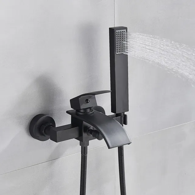 Robinet de baignoire noir doré – vue 4